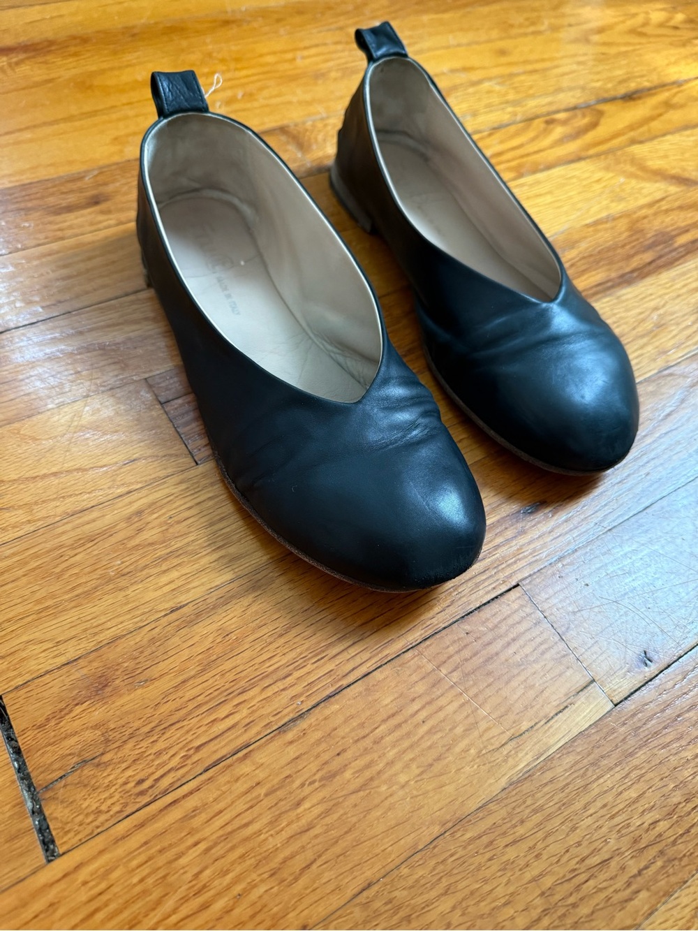 Everyday Black Leather Slip-On Women's Flats